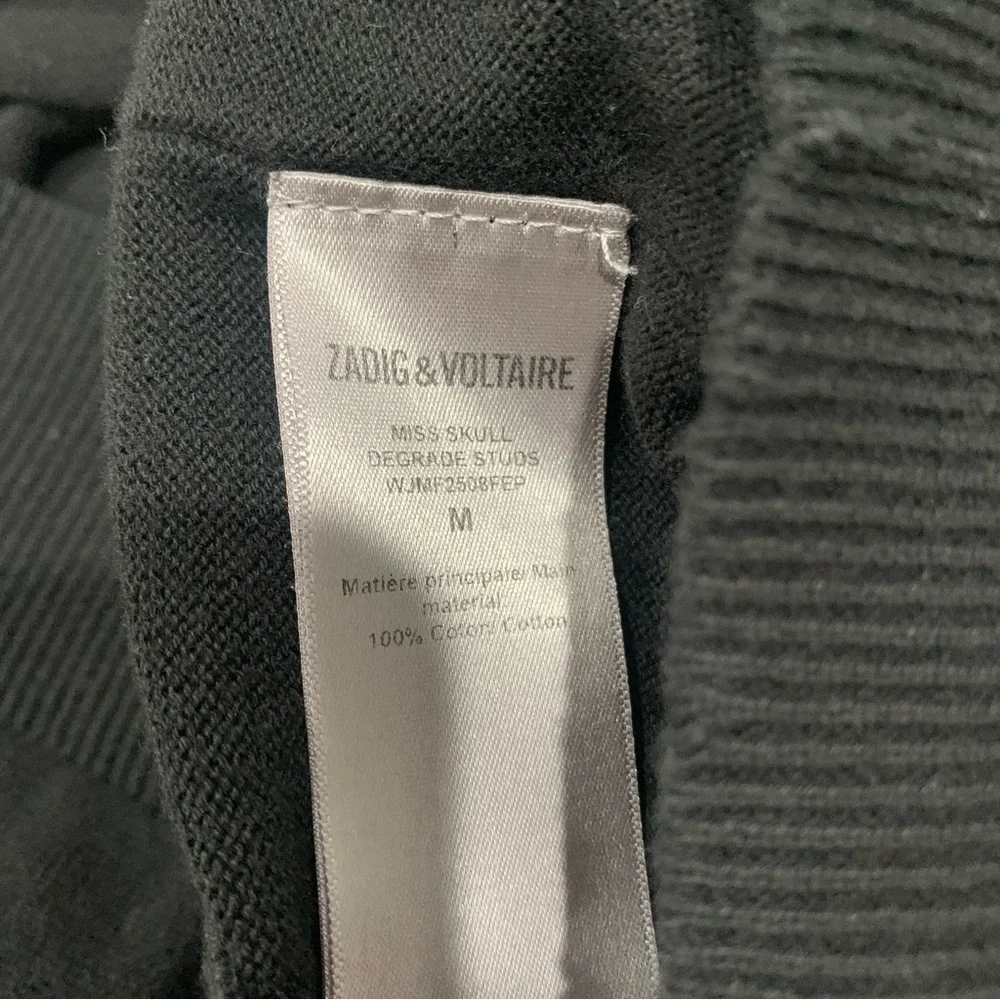 Zadig & Voltaire Sweater Miss Skull Degrade Studs in Black